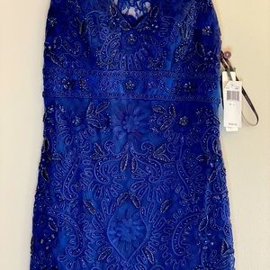 Sue Wong- navy blue beaded cocktail dress